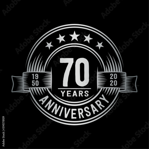 70 years anniversary celebration logotype. Vector and illustration.