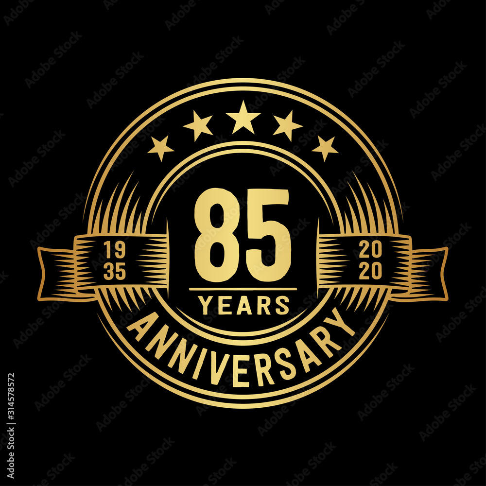 Fototapeta premium 85 years anniversary celebration logotype. Vector and illustration.