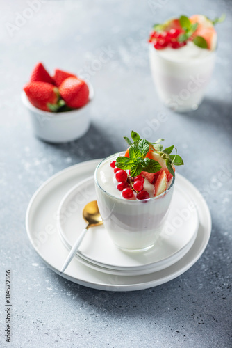 Homemade yogurt with strawberry