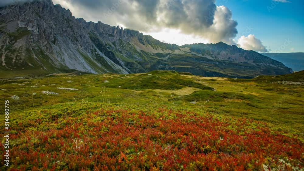 Timelapse en Automne dans la réserve naturel des Contamines Montjoie