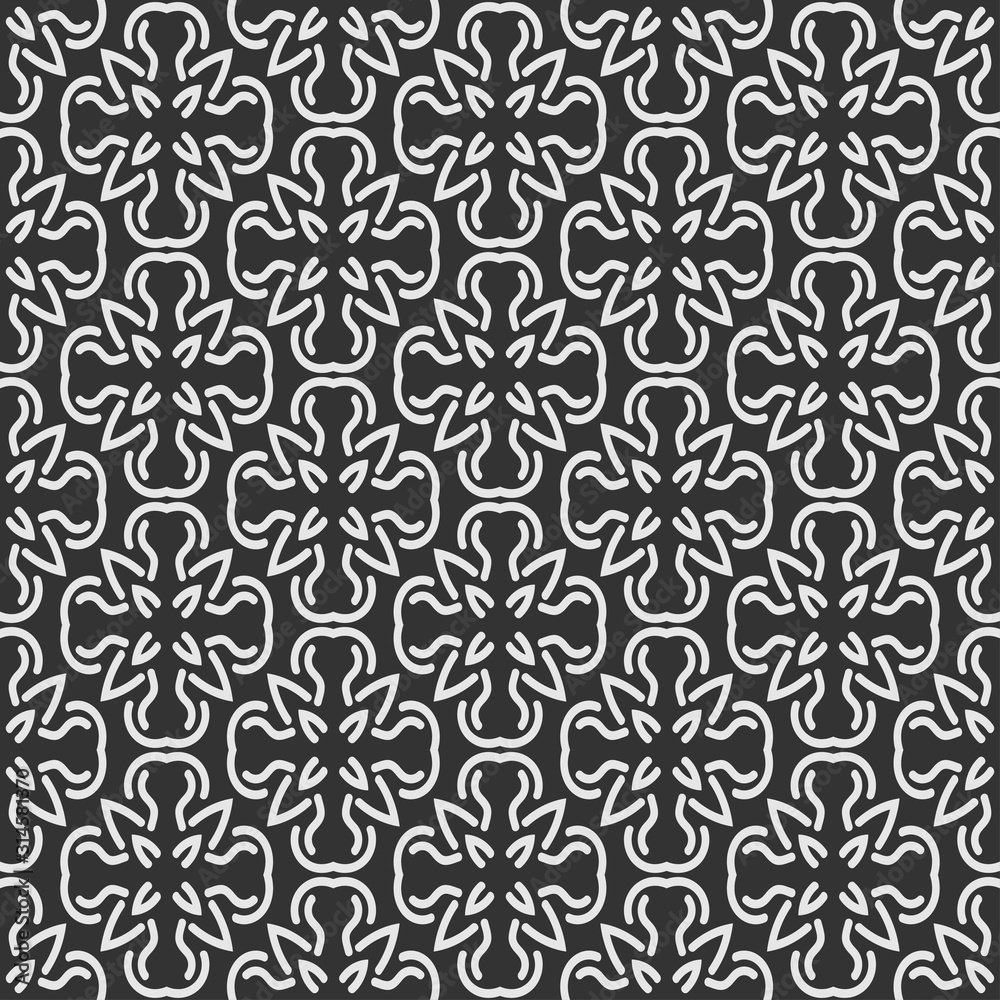 Black and white background pattern. Background image in retro style. Seamless pattern, wallpaper texture. Vector image