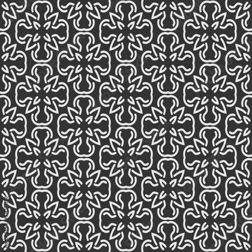 Black and white background pattern. Background image in retro style. Seamless pattern, wallpaper texture. Vector image