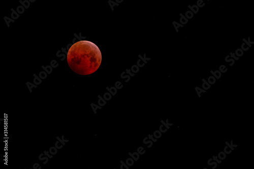 moon eclipse on 21.01.2019, blood moon.