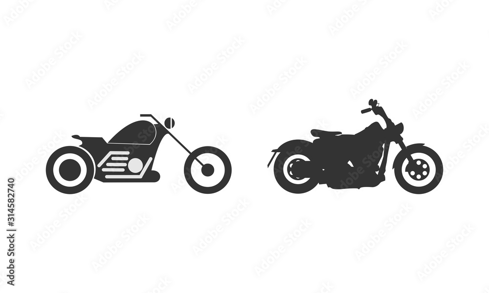 Big motorcycle simple vector logo