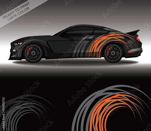 Car wrap decal design vector, custom livery race rally car vehicle sticker and tinting.