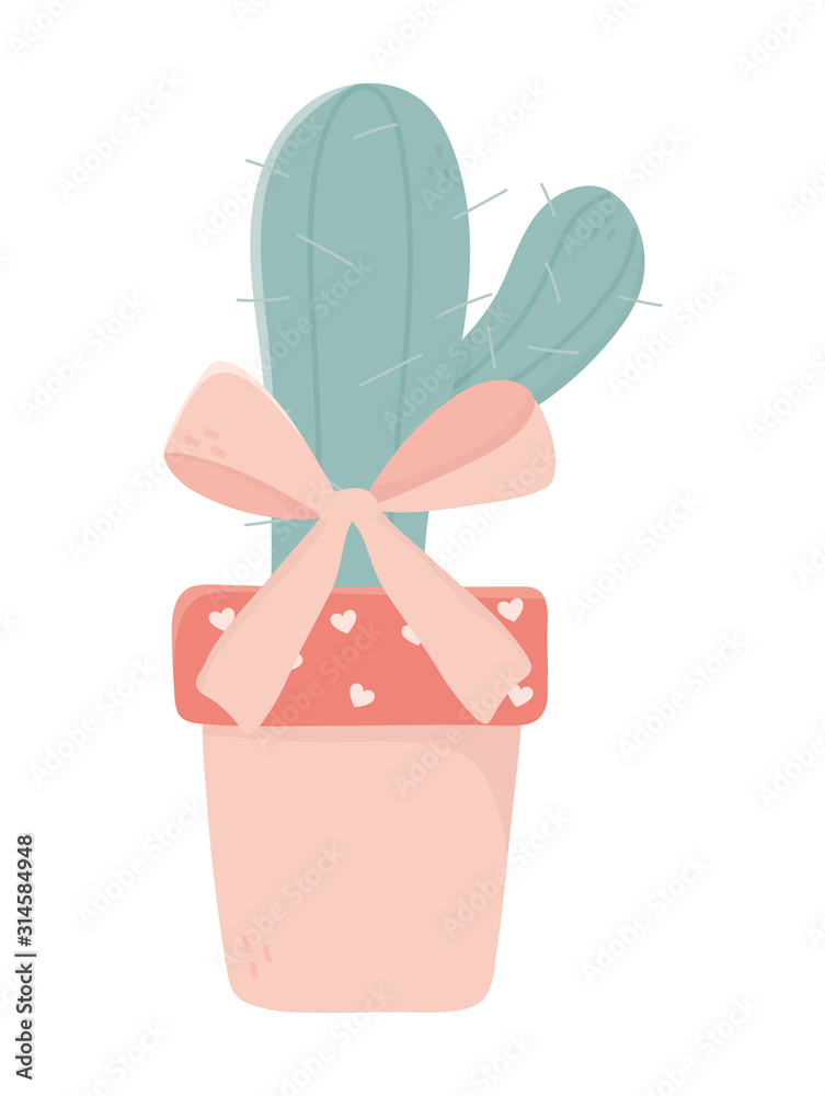 happy valentines day potted cactus bow love hearts happy valentines day potted cactus bow love hearts