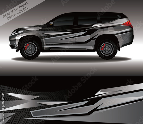 Car wrap decal design vector, custom livery race rally car vehicle sticker and tinting.