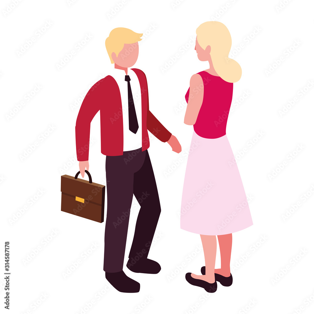 people of business standing on white background