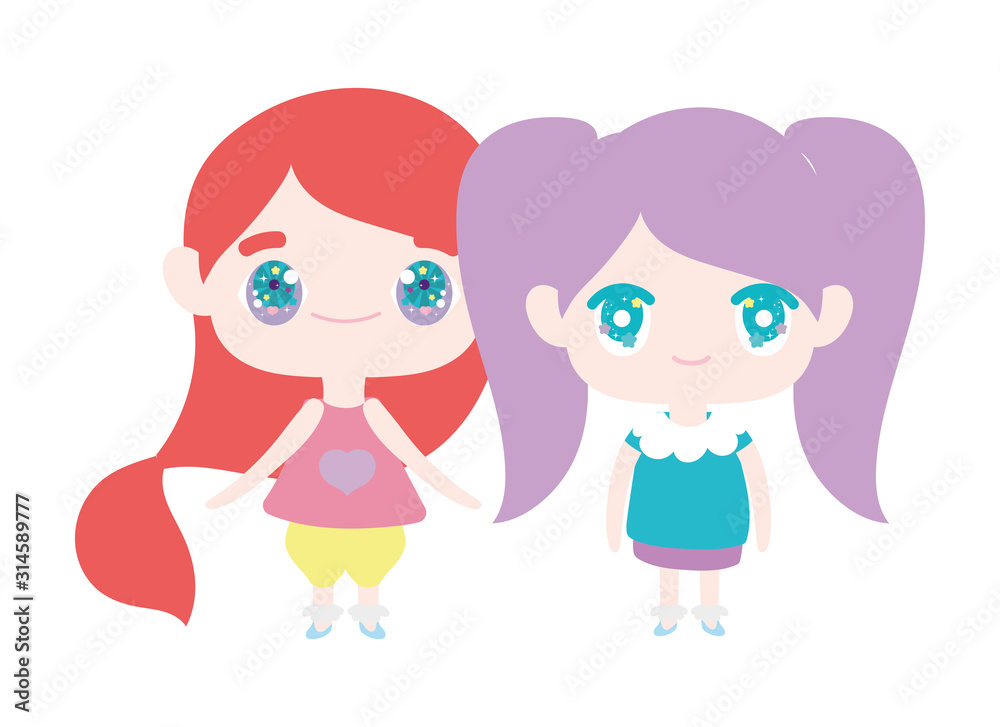 kids, cute little girls anime cartoon characters kids, cute little girls anime cartoon characters