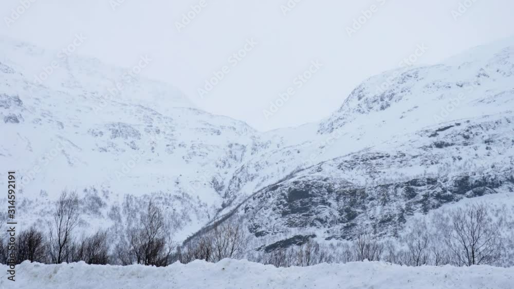 snowy mountains in norway at winter snowy mountains in norway at winter
