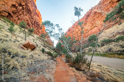Pathway among red rock at National Park Ranges