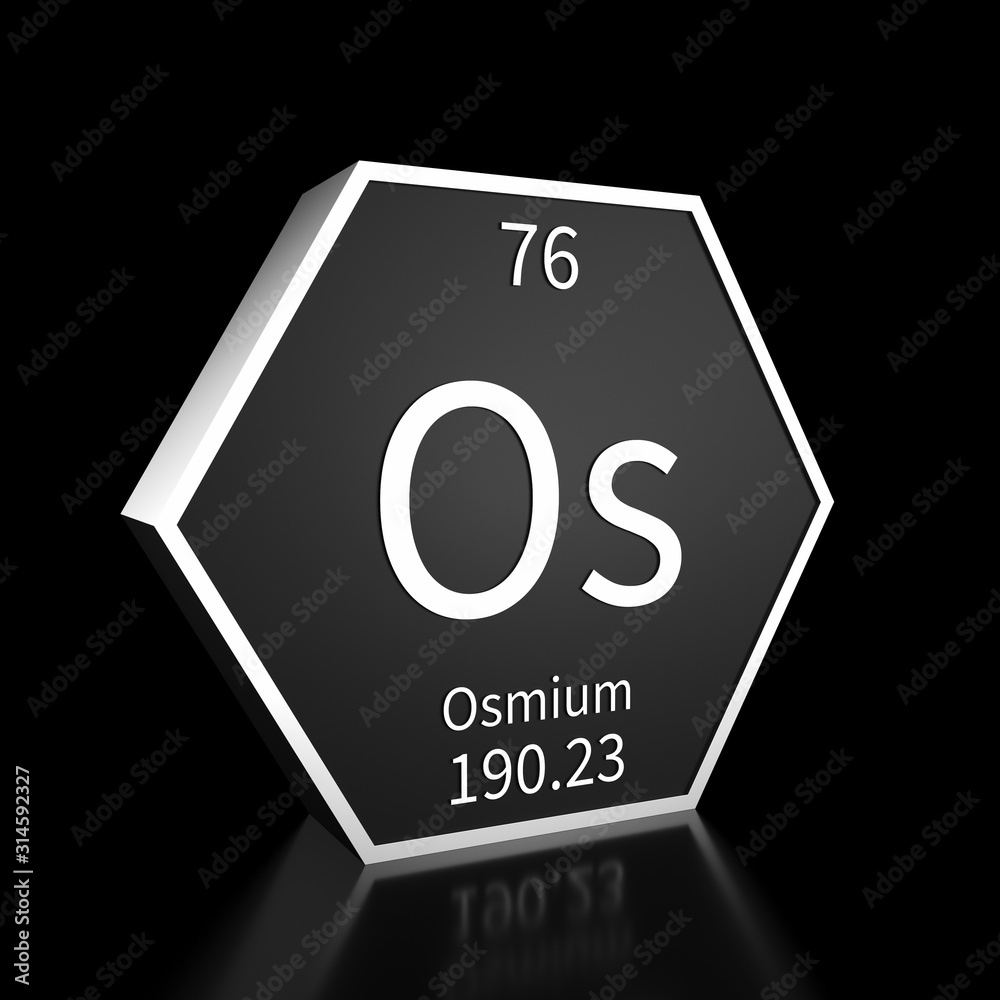 Periodic Table Element Osmium Rendered Metal on Black on Black Periodic Table Element Osmium Rendered Metal on Black on Black
