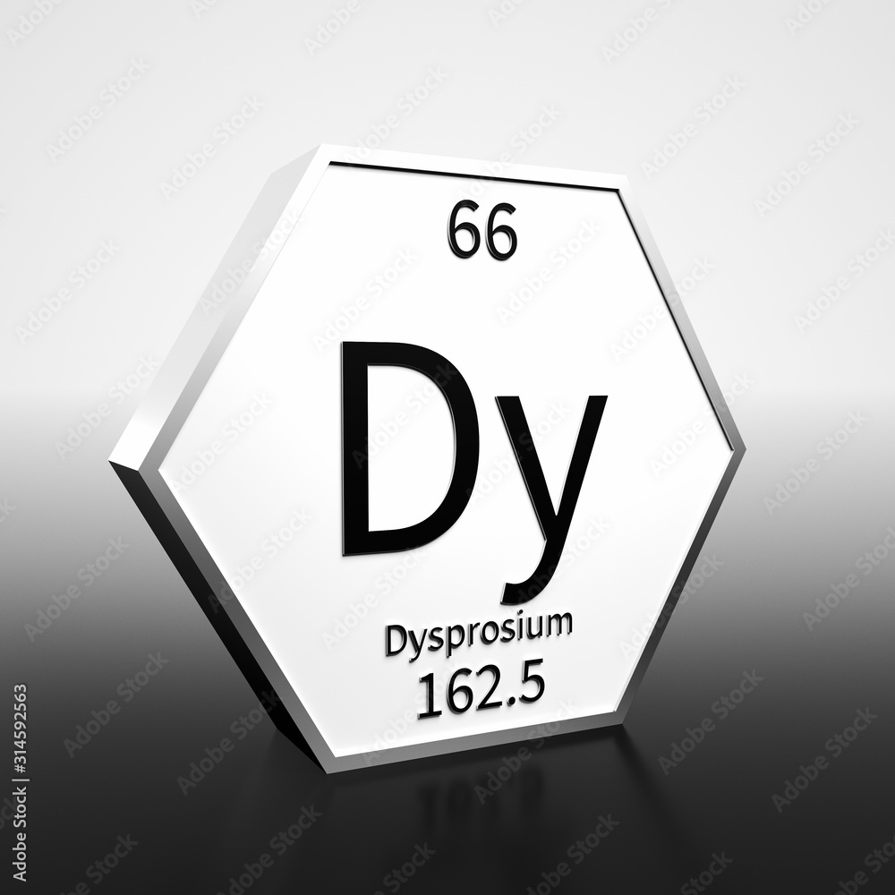 Periodic Table Element Dysprosium Rendered Black on White on White and Black Periodic Table Element Dysprosium Rendered Black on White on White and Black