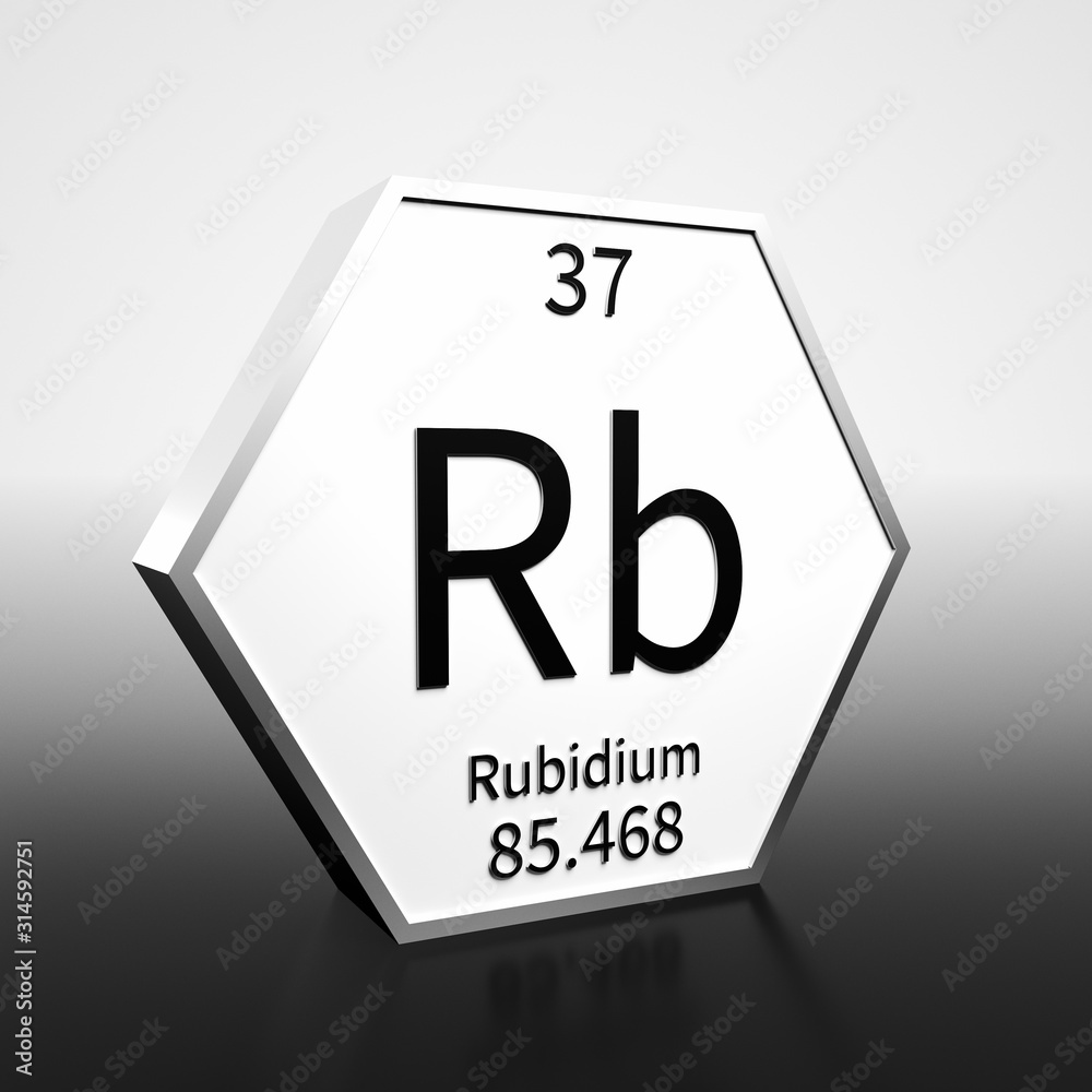 Periodic Table Element Rubidium Rendered Black on White on White and Black Periodic Table Element Rubidium Rendered Black on White on White and Black