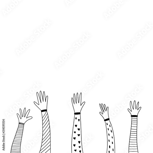 Hand Drawn sketch style of Human hands clapping ovation