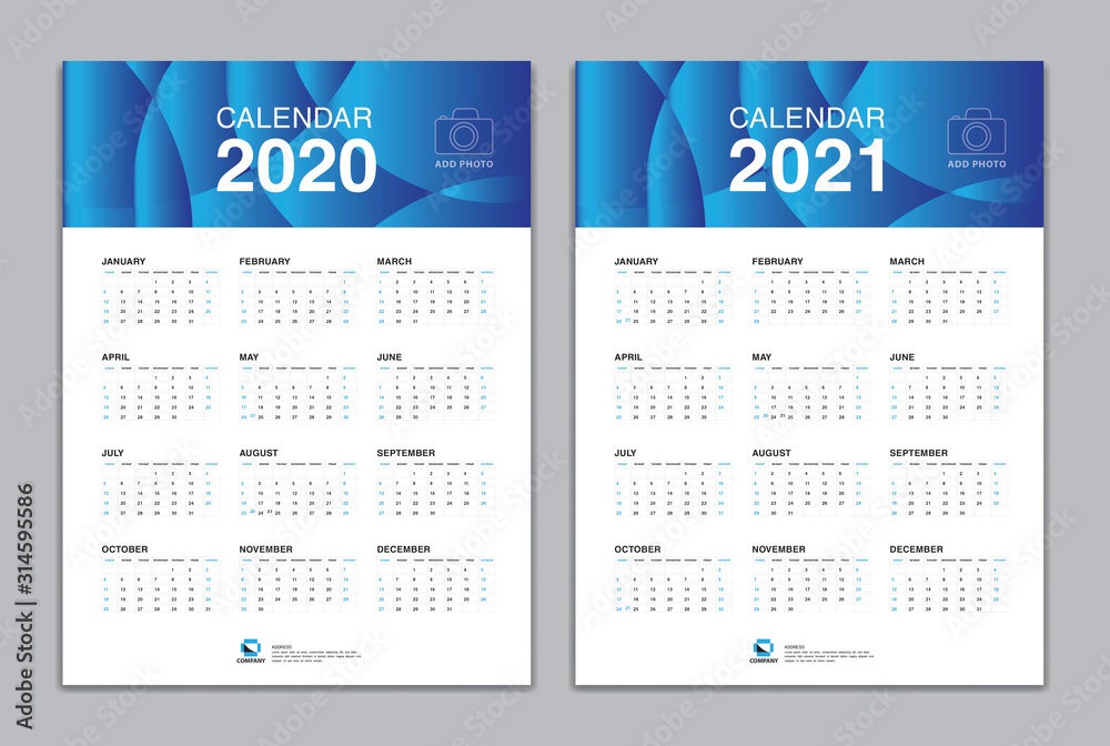 Calendar template for 2020, 2021 year, Poster, Wall Desk Calendar Design, simple calendar, Week Start On Sunday, Planner, Stationery, Printing, vertical artwork Calendar template for 2020, 2021 year, Poster, Wall Desk Calendar Design, simple calendar, Week Start On Sunday, Planner, Stationery, Printing, vertical artwork