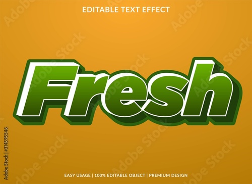 Fototapeta Naklejka Na Ścianę i Meble -  fresh text effect template with 3d type style and bold text concept use for brand label and logotype 