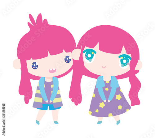 kids  cute little girls anime cartoon characters