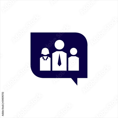 job search logo vector a businessman with dialog symbol for job seeker sign company