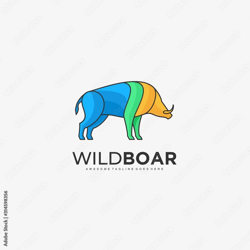 Wild Boar Illustration Vector Template