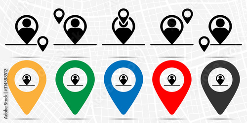 Distance, job icon in location set. Simple glyph, flat illustration element of business theme icons