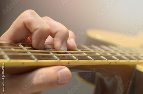 Close-up. acoustic guitar photo