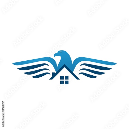 eagle home logo design vector for property housing company concept illustration