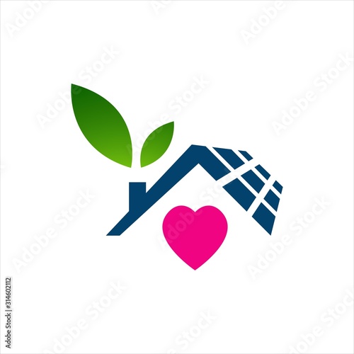 elderly caring and nurse home care logo design vector symbol graphic concept