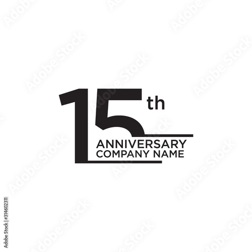 15th year anniversary icon logo design template