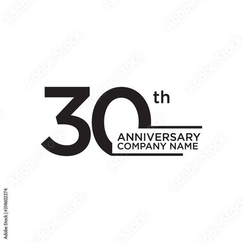 30th year anniversary icon logo design template