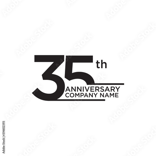35th year anniversary icon logo design template
