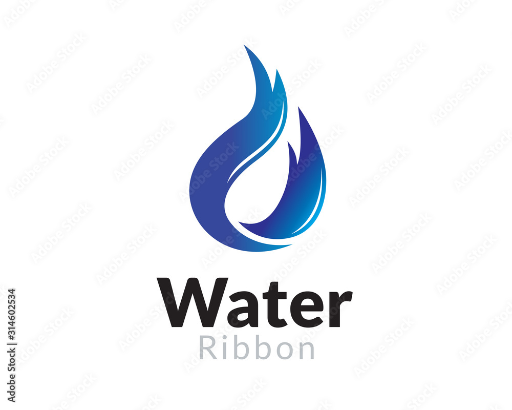 Ribbon water drop style logo design inspiration Ribbon water drop style logo design inspiration