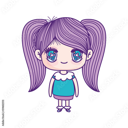 kids, cute little girl anime cartoon character