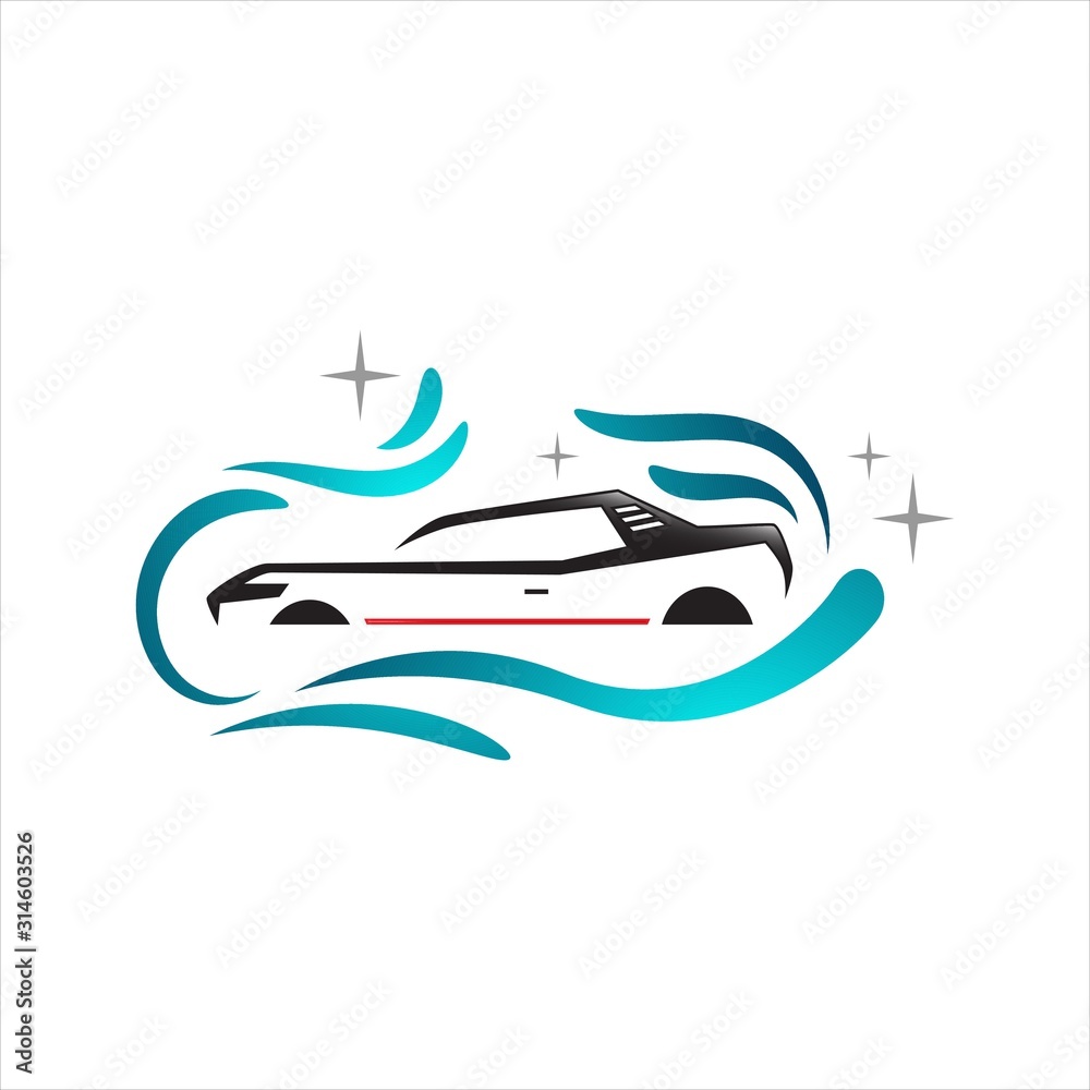 Carwash eco carwashing logo isolated vector emblem for car cleaning services
