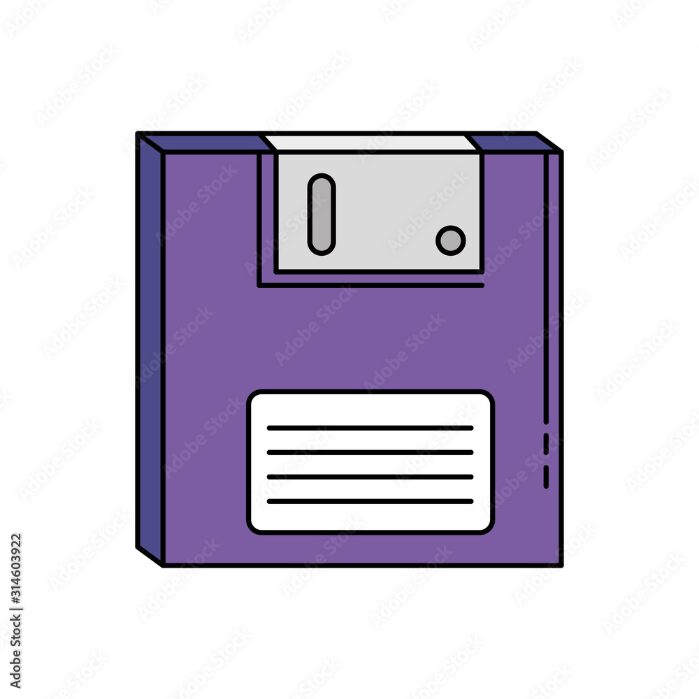 floppy nineties retro style isolated icon floppy nineties retro style isolated icon