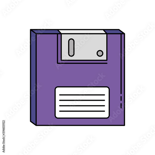 floppy nineties retro style isolated icon