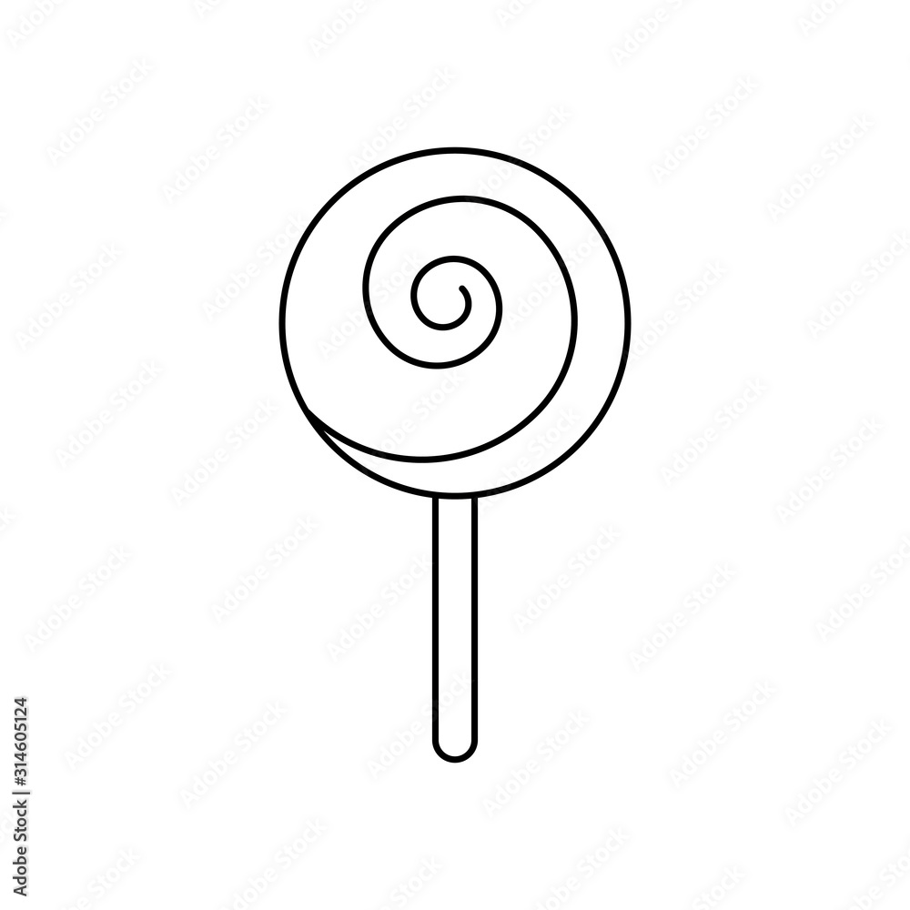 lollipop round retro line style icon
