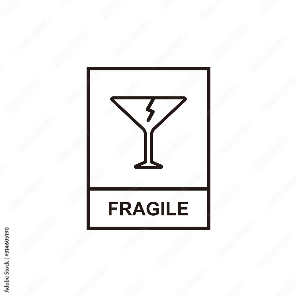 Fragile icon symbol vector illustration Fragile icon symbol vector illustration