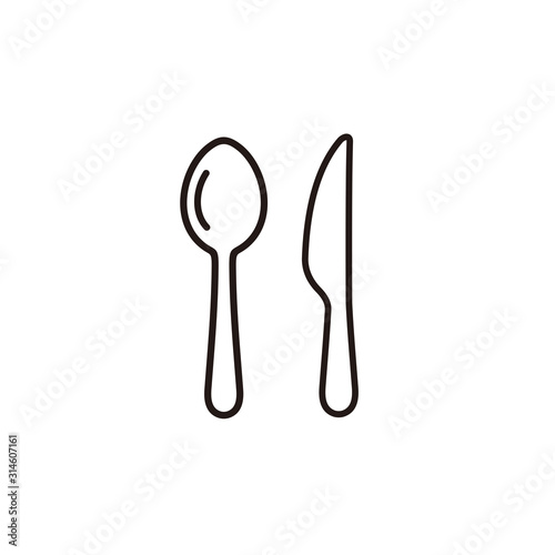 Spoon and knife icon symbol vector illustration