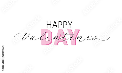 Be my valentine vector calligraphy pen card design