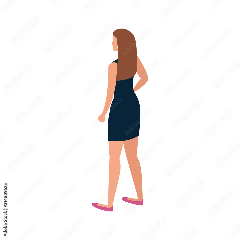 back beautiful woman avatar character icon vector illustration design back beautiful woman avatar character icon vector illustration design