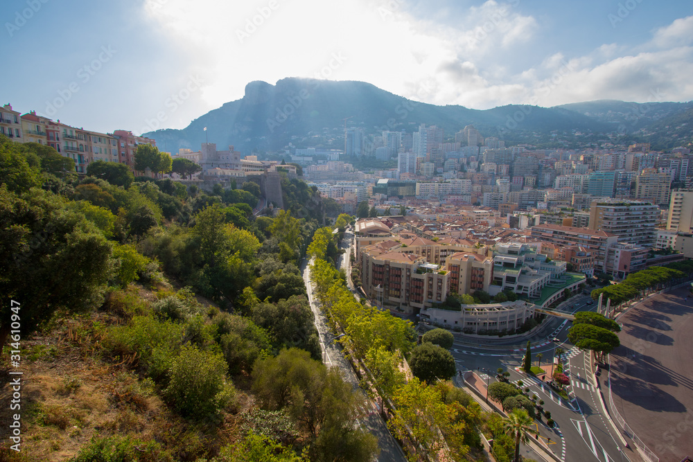 City center of Monaco, Monte-Carlo on the French Riviera