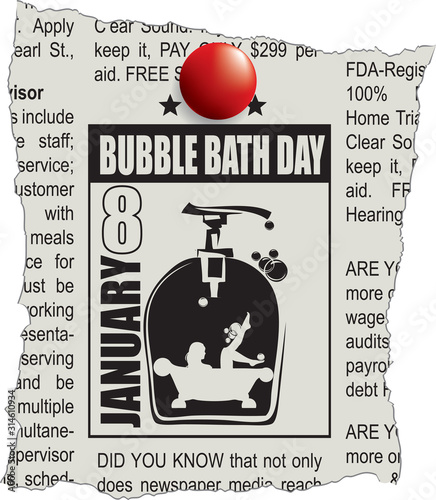 Classifieds newspaper Bubble Bath