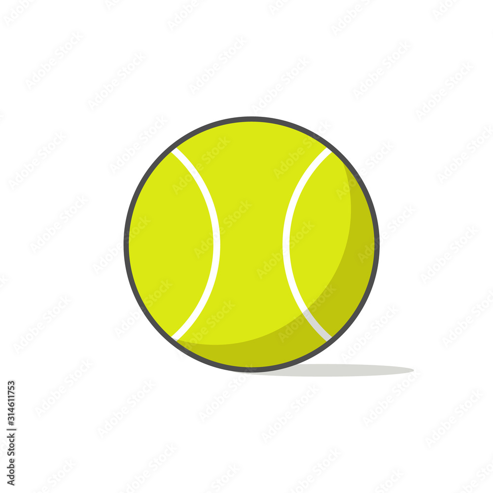 vector illustration sports ball tennis ball flat icon design