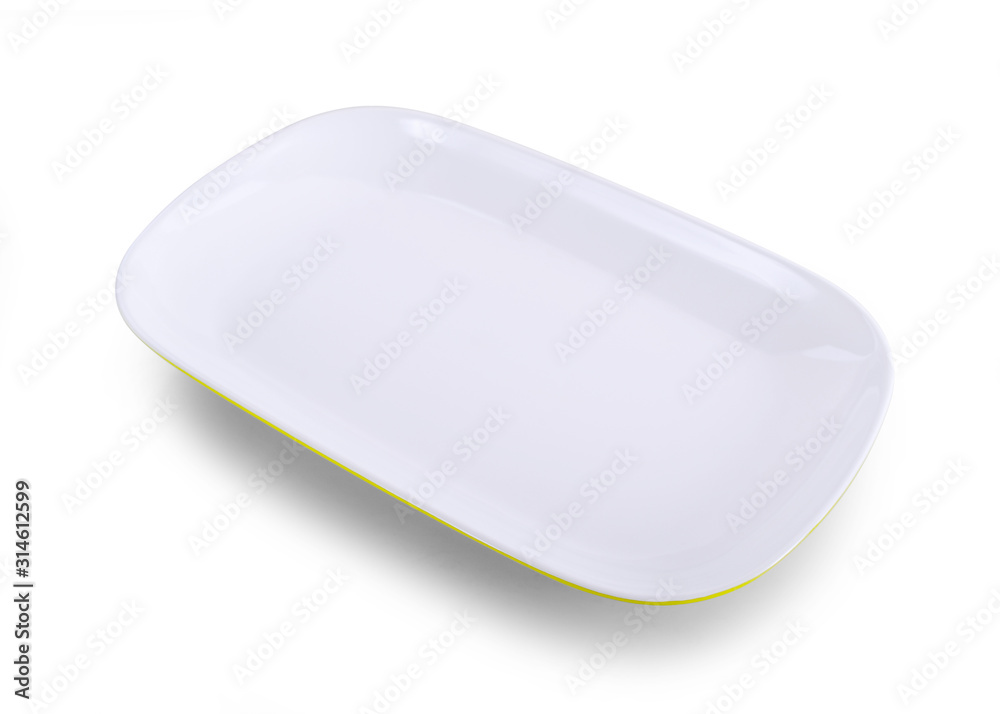 empty white plate isolated on white background empty white plate isolated on white background