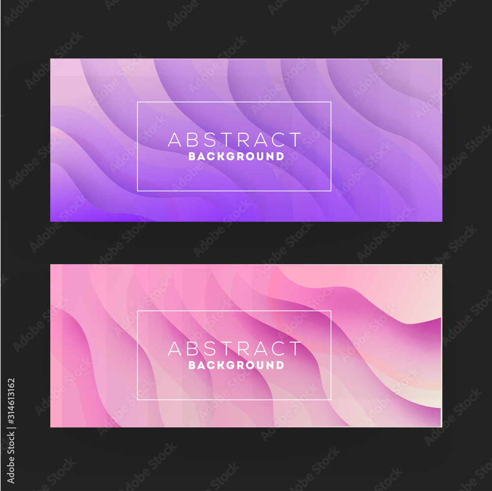 Purple and pink paper cut abstract wavy background.