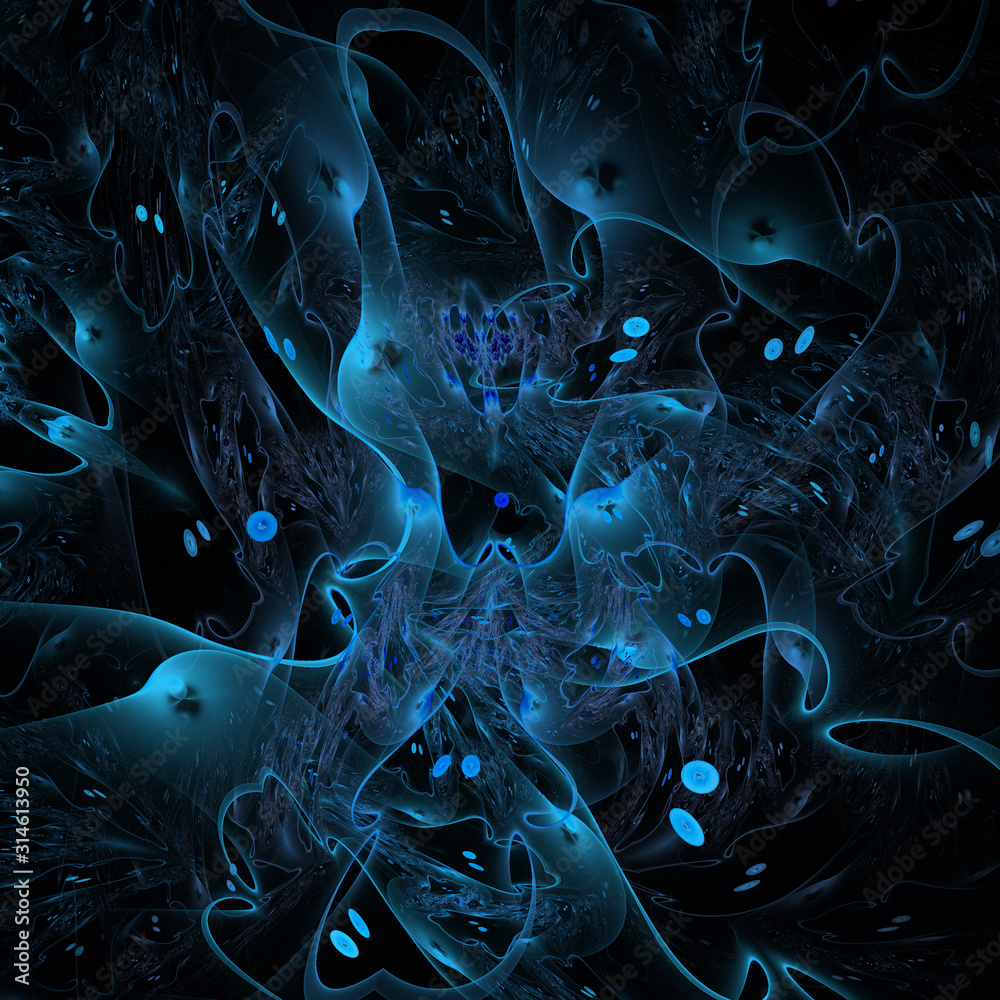 Blue abstract fractal artwork, art , astral, astronomy, chaos