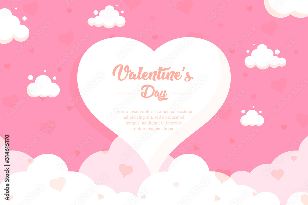 Valentine's day background design with pink color is beautiful