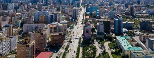 Aerial view of Ulaanbaatar  the capital of Mongolia  circa June 2019