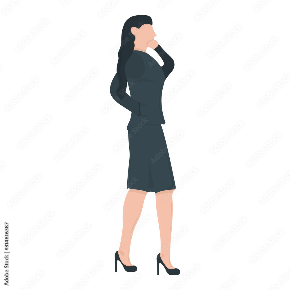 Businesswoman Silhouette Concept Icon and Label. Business People Symbol, Icon and Badge. Black and Simple Vector illustration Businesswoman Silhouette Concept Icon and Label. Business People Symbol, Icon and Badge. Black and Simple Vector illustration